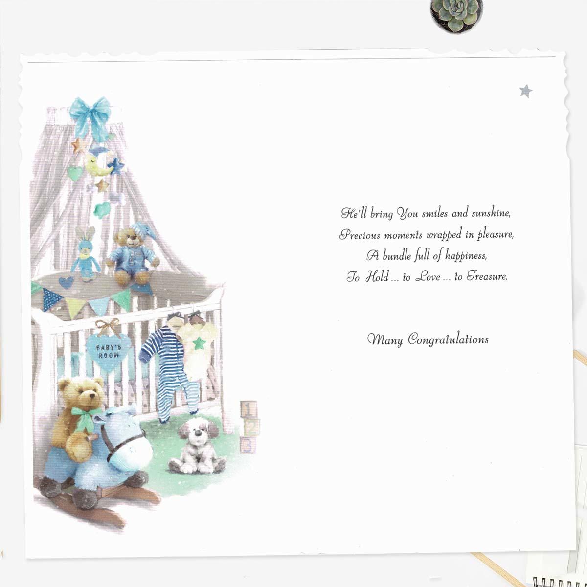 Inside with colour insert and verse