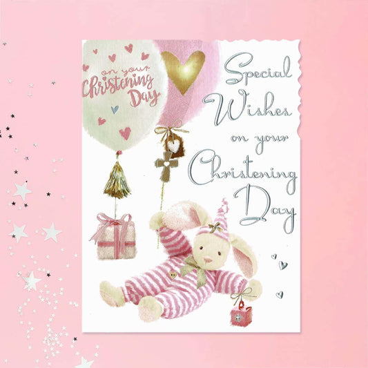 Velvet - Christening Day Pink Card Front Image