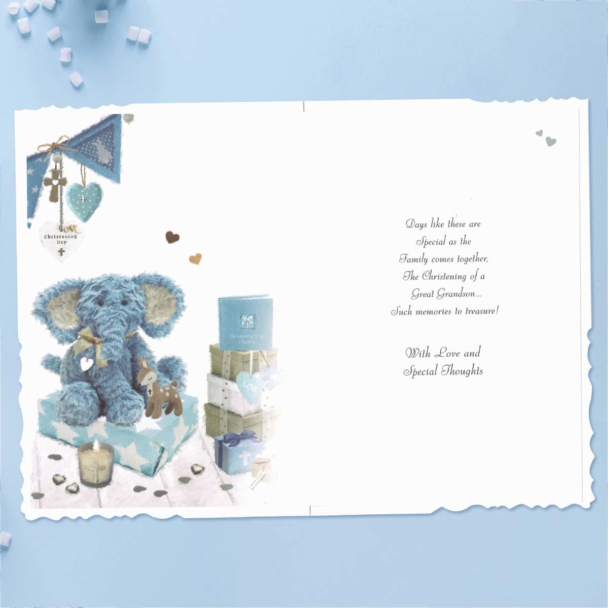 Inside with colour insert and verse