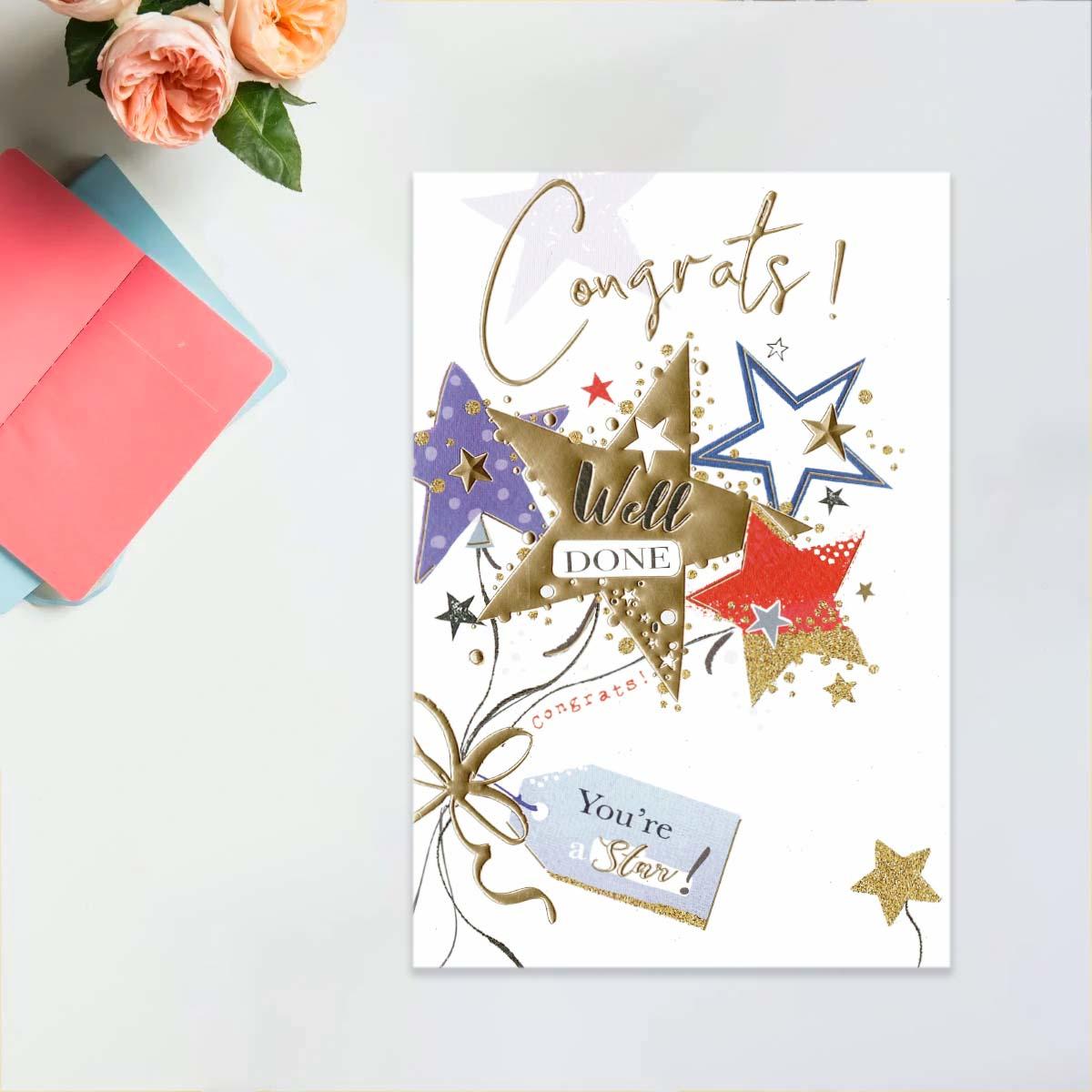 Signature - Congrats Well Done You're A Star Card Front Image