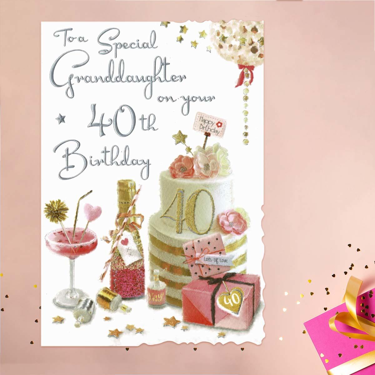 Special Granddaughter 40th Birthday Front Image