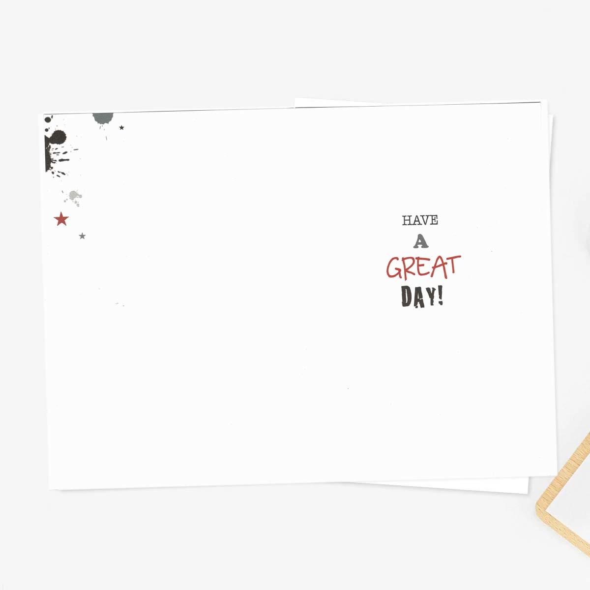 Inside with greeting