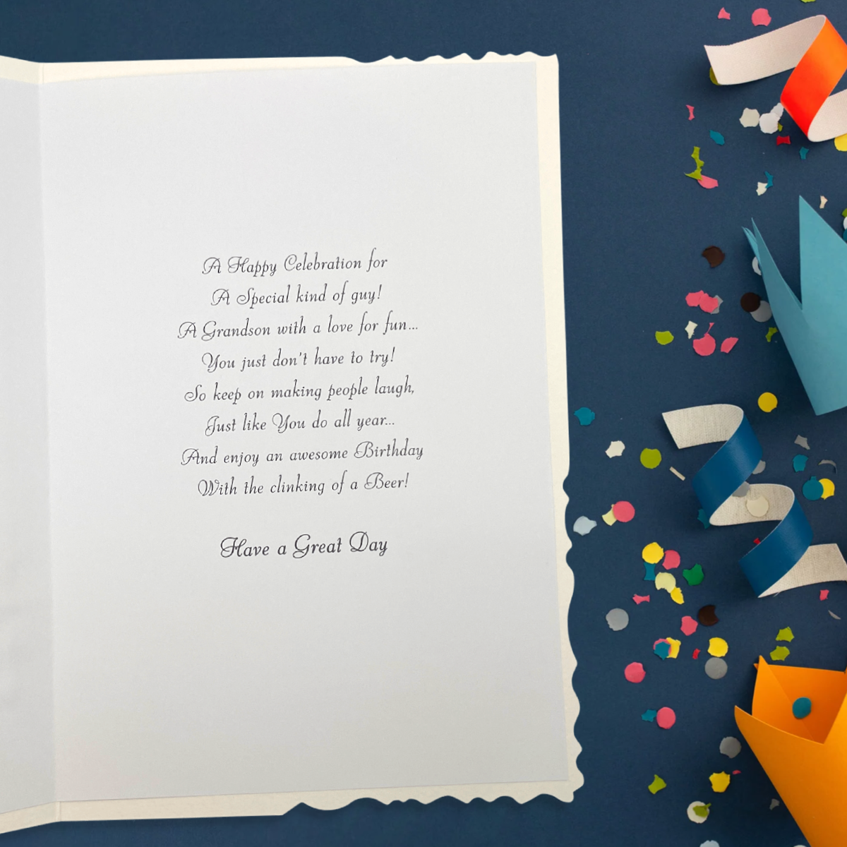Inside with colour insert and verse