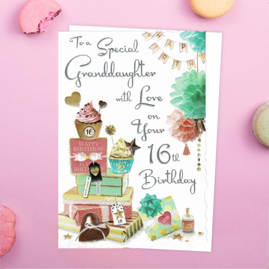 Granddaughter Age 16 Birthday Card Front Image