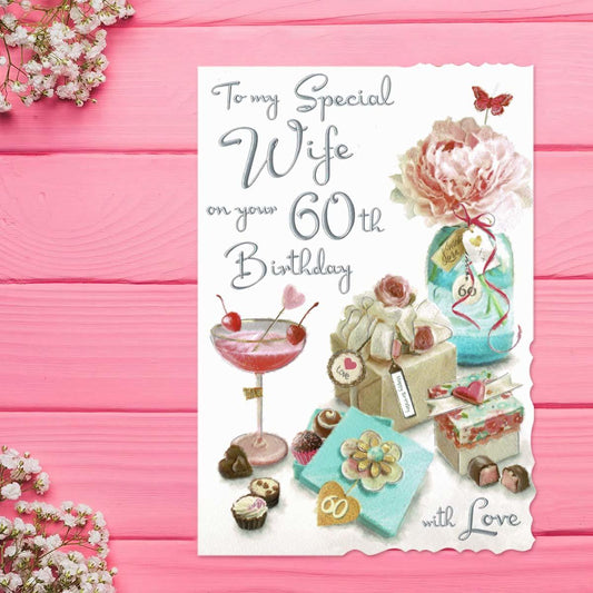 Velvet - Wife 60th Birthday Card Front Image