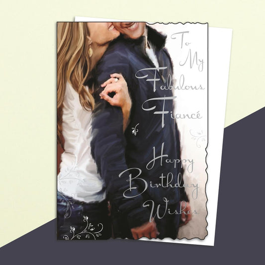 Fiancé Birthday Card Alongside Its White Envelope