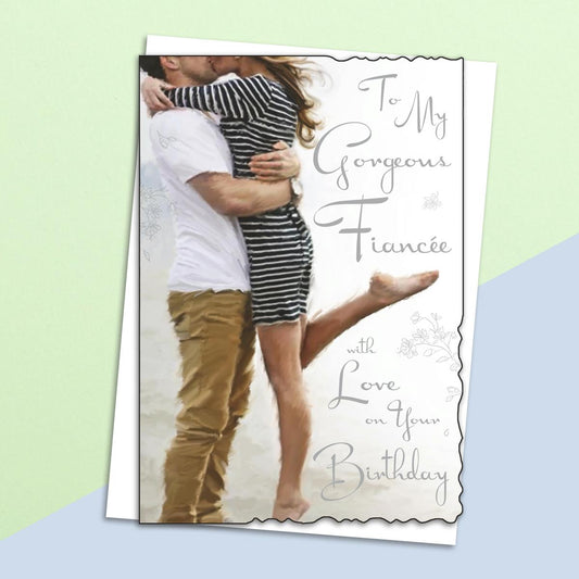 Fiancée Birthday Card Alongside Its White Envelope