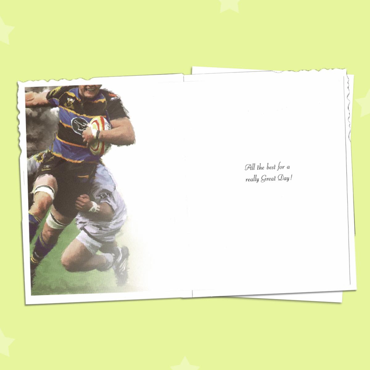 Inside with colour insert and greeting