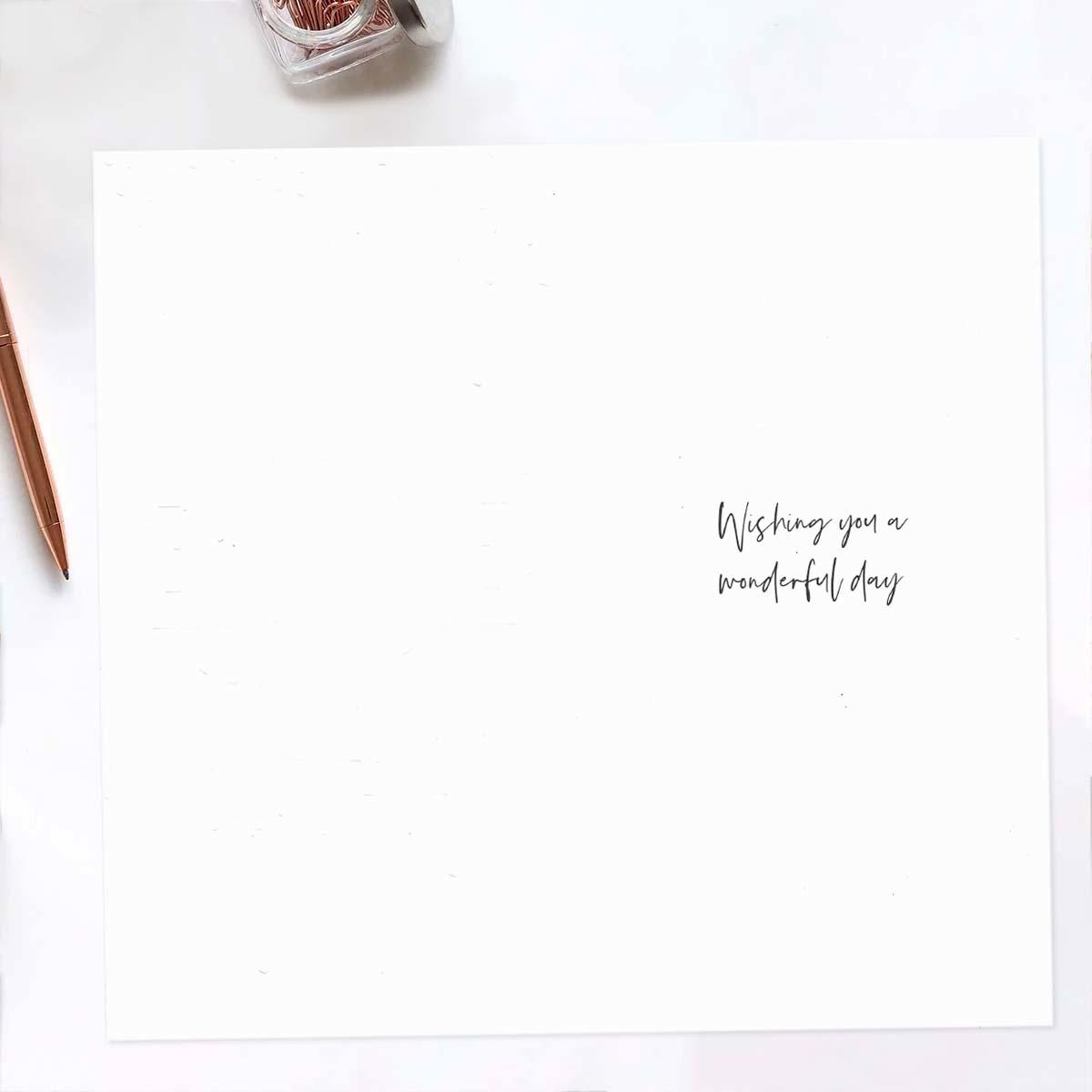 Inside with greeting