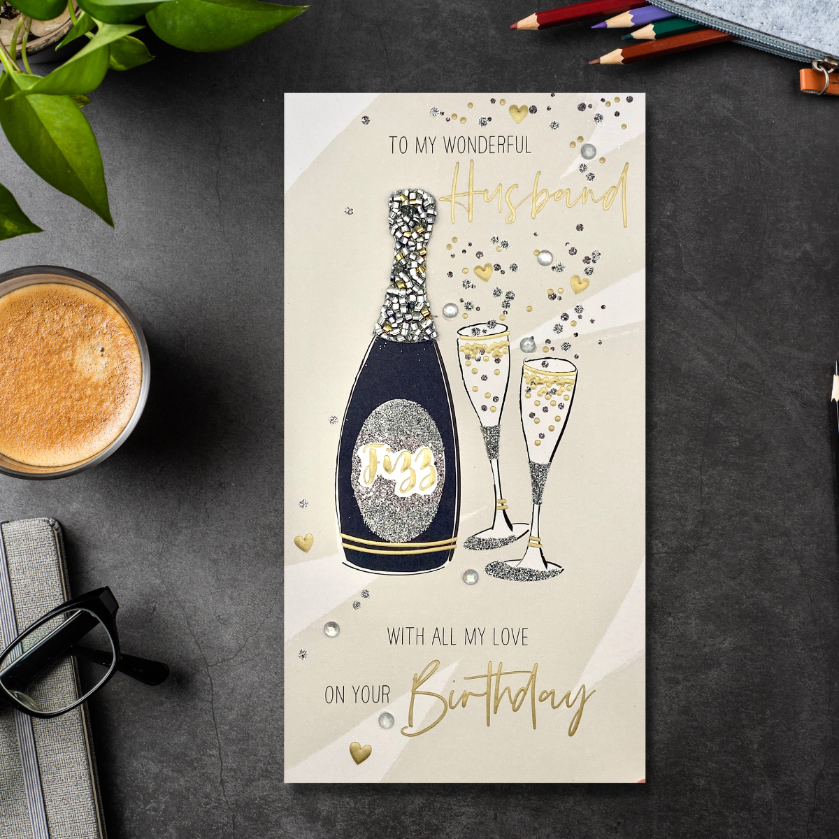 Starlight - Husband Birthday Card Front Image