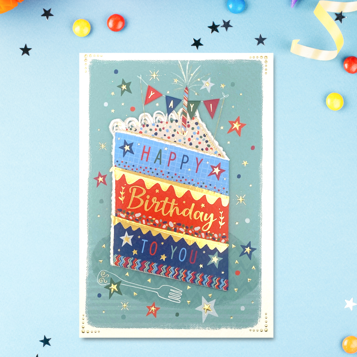 Slice Of Cake Birthday Design Displayed In Full