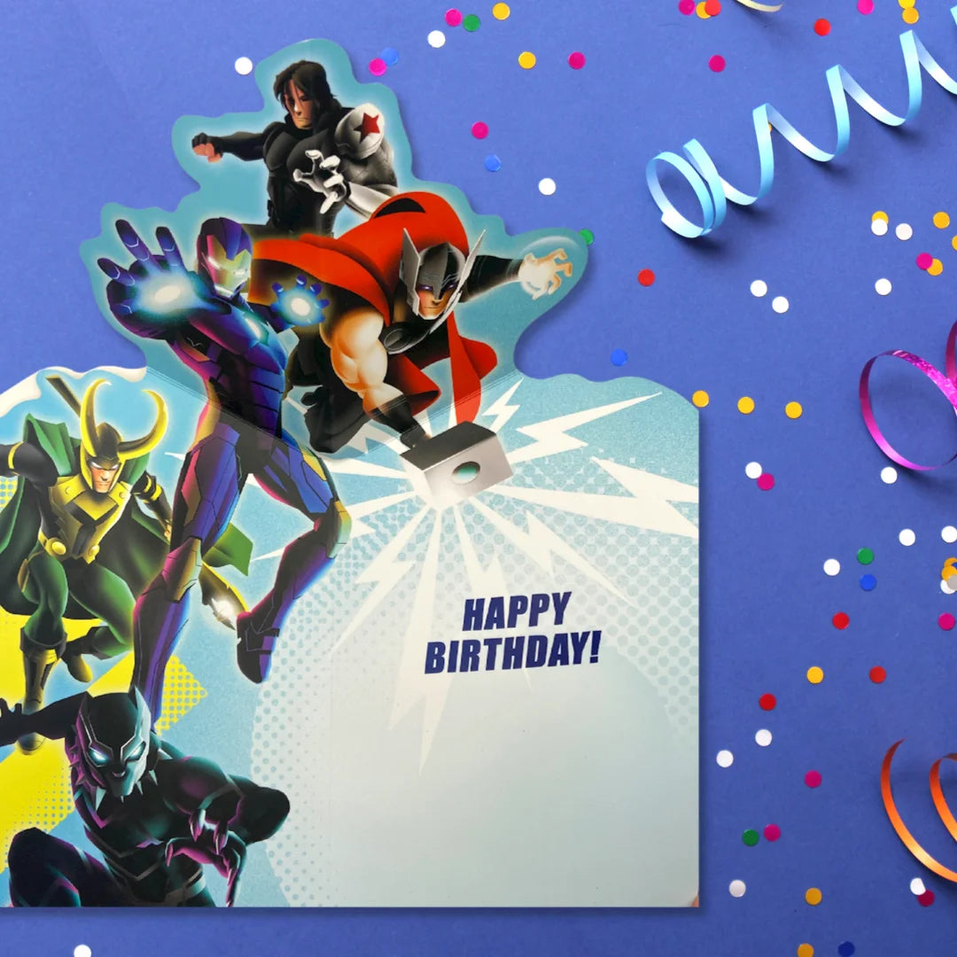 12th Birthday Card - Marvel Avengers Pop-Out