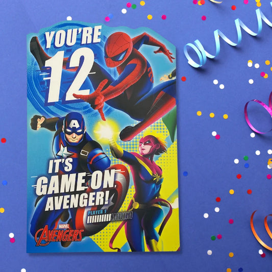 12th Birthday Card - Marvel Avengers Pop-Out