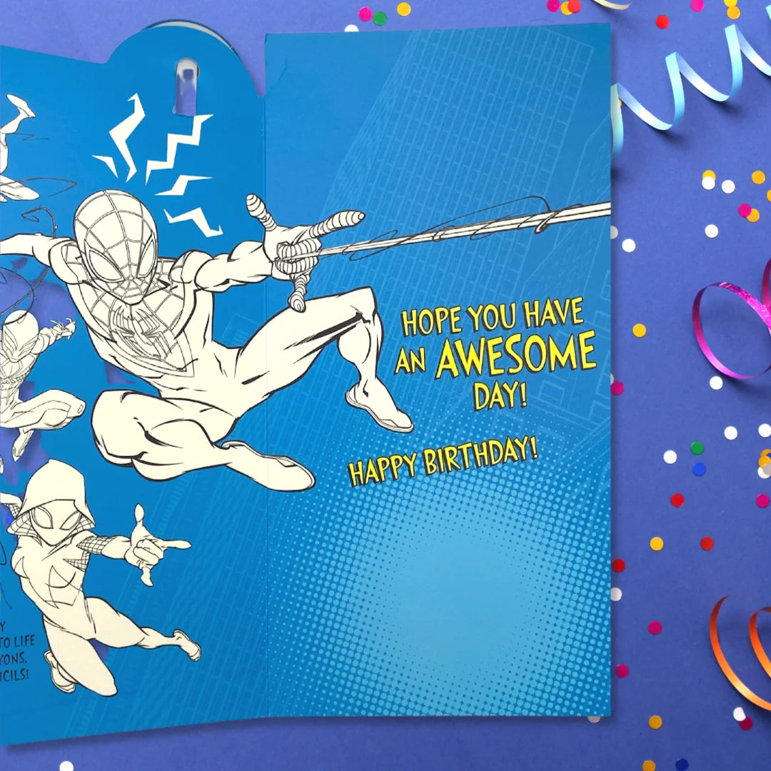 5th Birthday Card - Marvel Spiderman With Badge