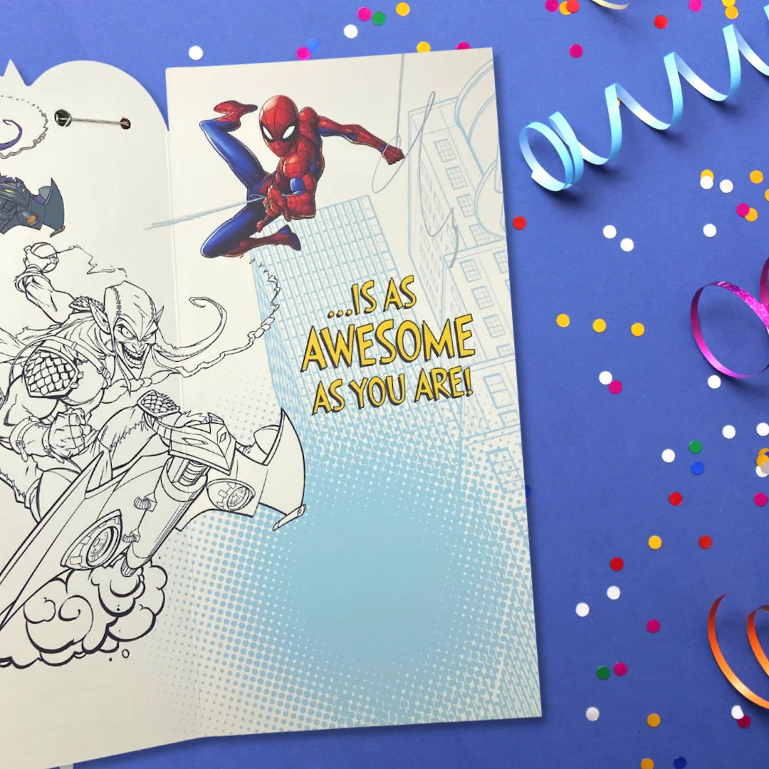 6th Birthday Card - Marvel Spiderman With Badge