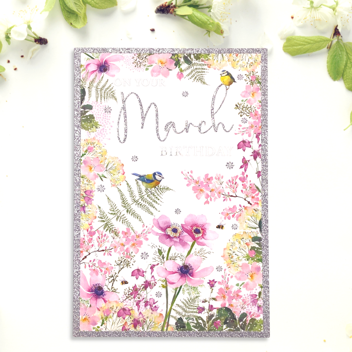 Pizazz March Birthday Card Displayed In Full