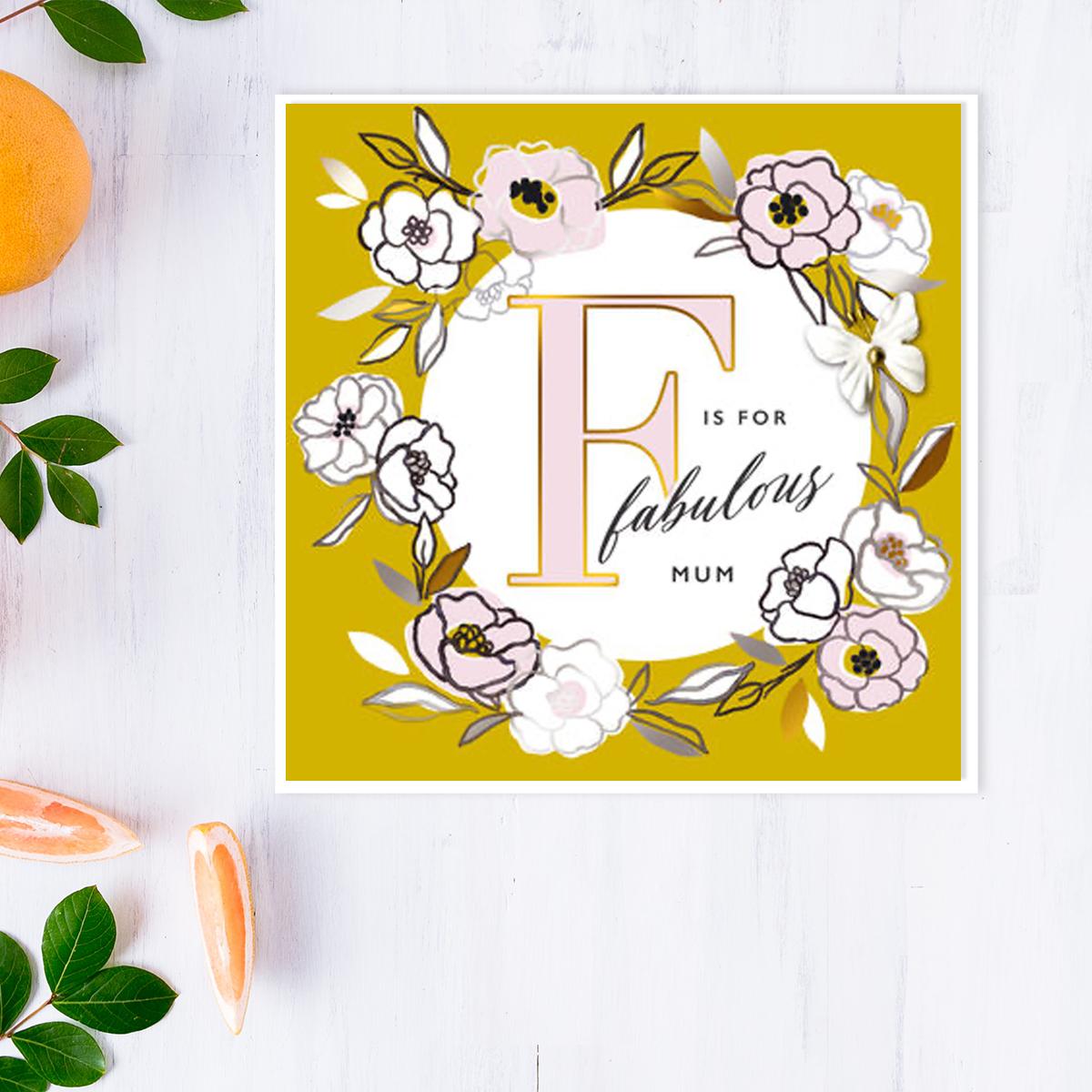 Fabulous Mum Mother's Day Design Alongside Its White Envelope