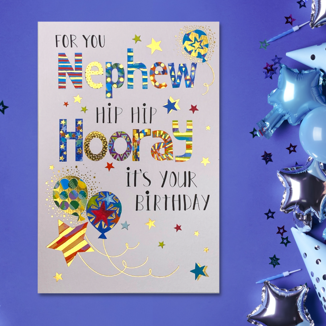 Nephew Birthday Card - Party Time Hooray