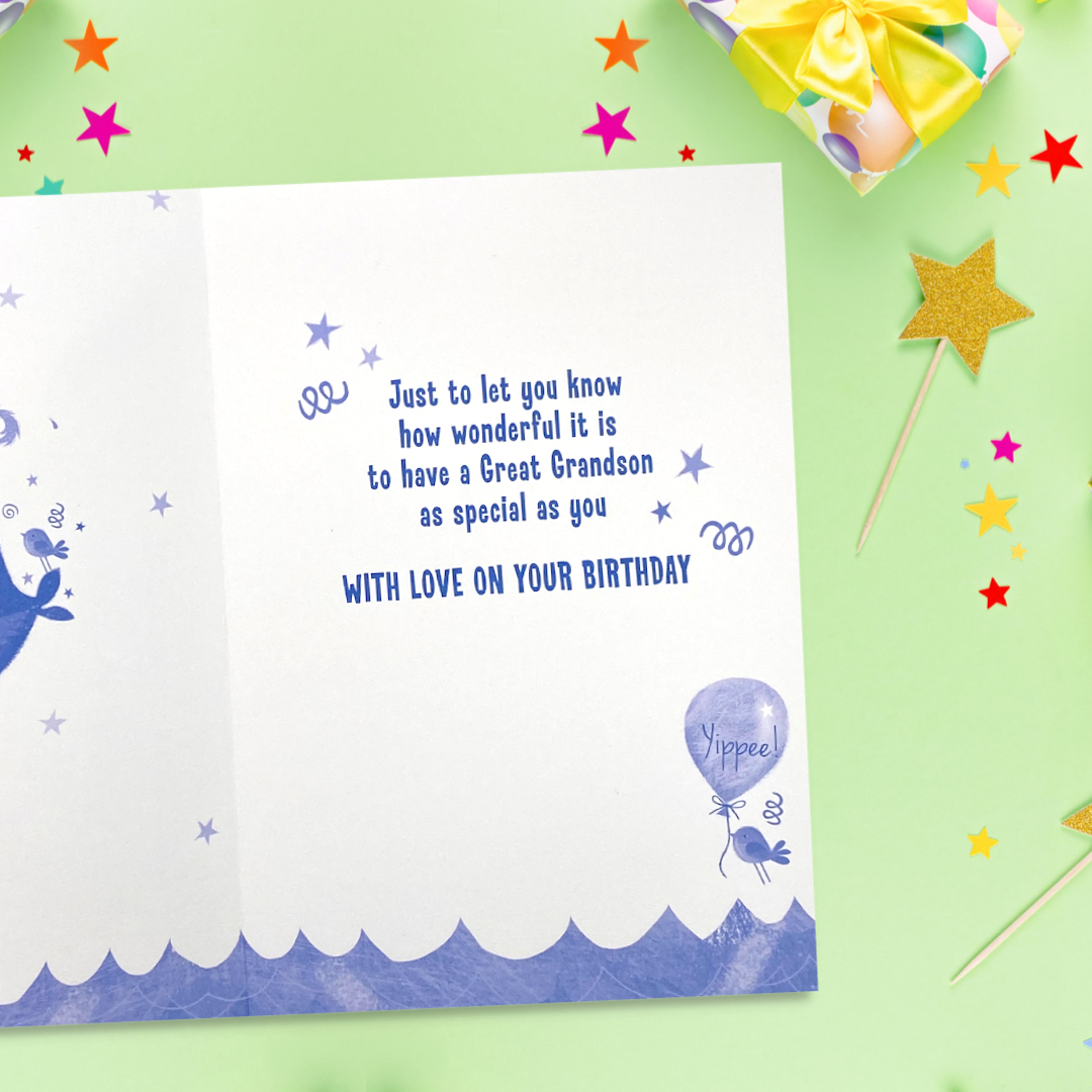 Inside image with printed verse and graphics