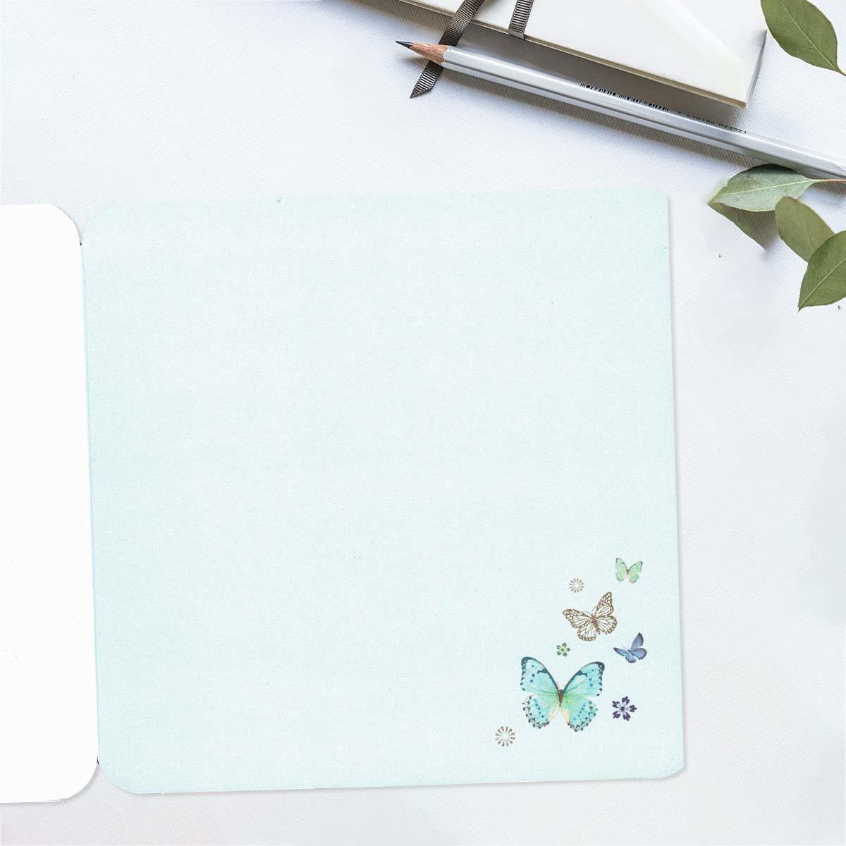 Blank Inside with colour background and butterfly decorations