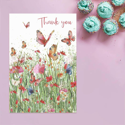 Thank You Butterflies Card Front Image