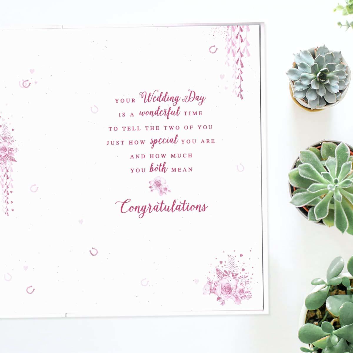 Inside with colour insert and greeting