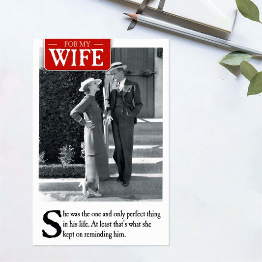 On The Ceiling - For My Wife Humorous Birthday Card Front Image
