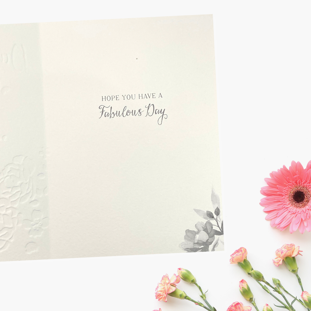 Inside with greeting