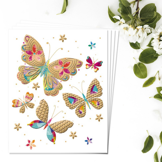 Notecards - Gold Butterflies - Pack of 4 Front Image