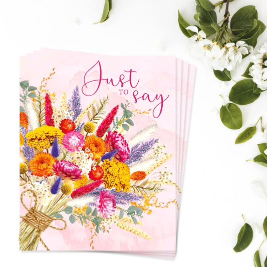 Notecards - Tied Bouquet - Pack Of 4 - Just To Say Front Image