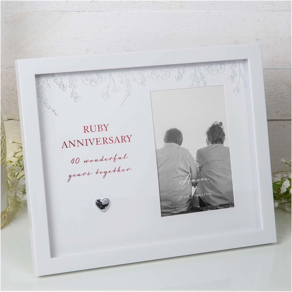 Ruby Anniversary Picture Frame Displayed In Full