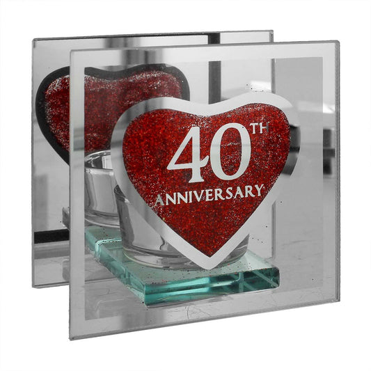 Ruby Anniversary Tealight Holder Displayed In Full
