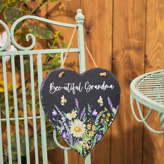 Black Slate Grandma Heart Displayed Showing Layout And Design
