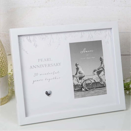 Pearl Large Anniversary Picture Frame Displayed In Full
