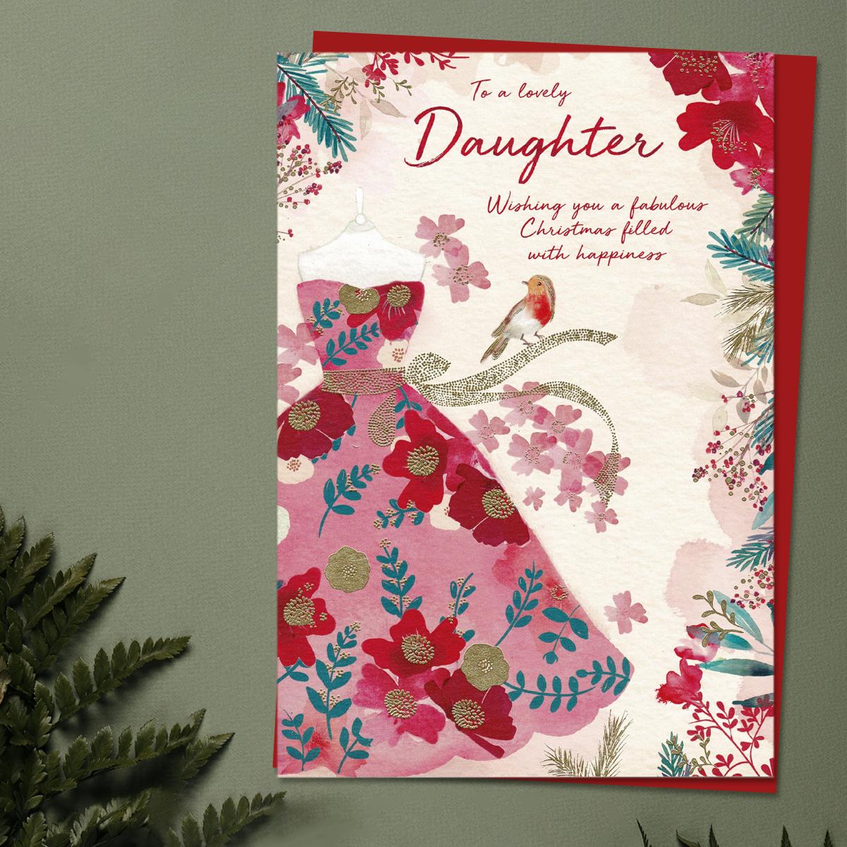 Lovely Daughter At Christmas Card Front Image