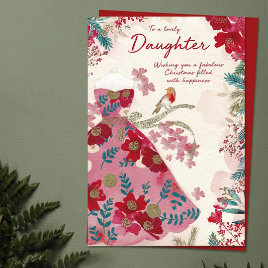 Lovely Daughter At Christmas Card Front Image