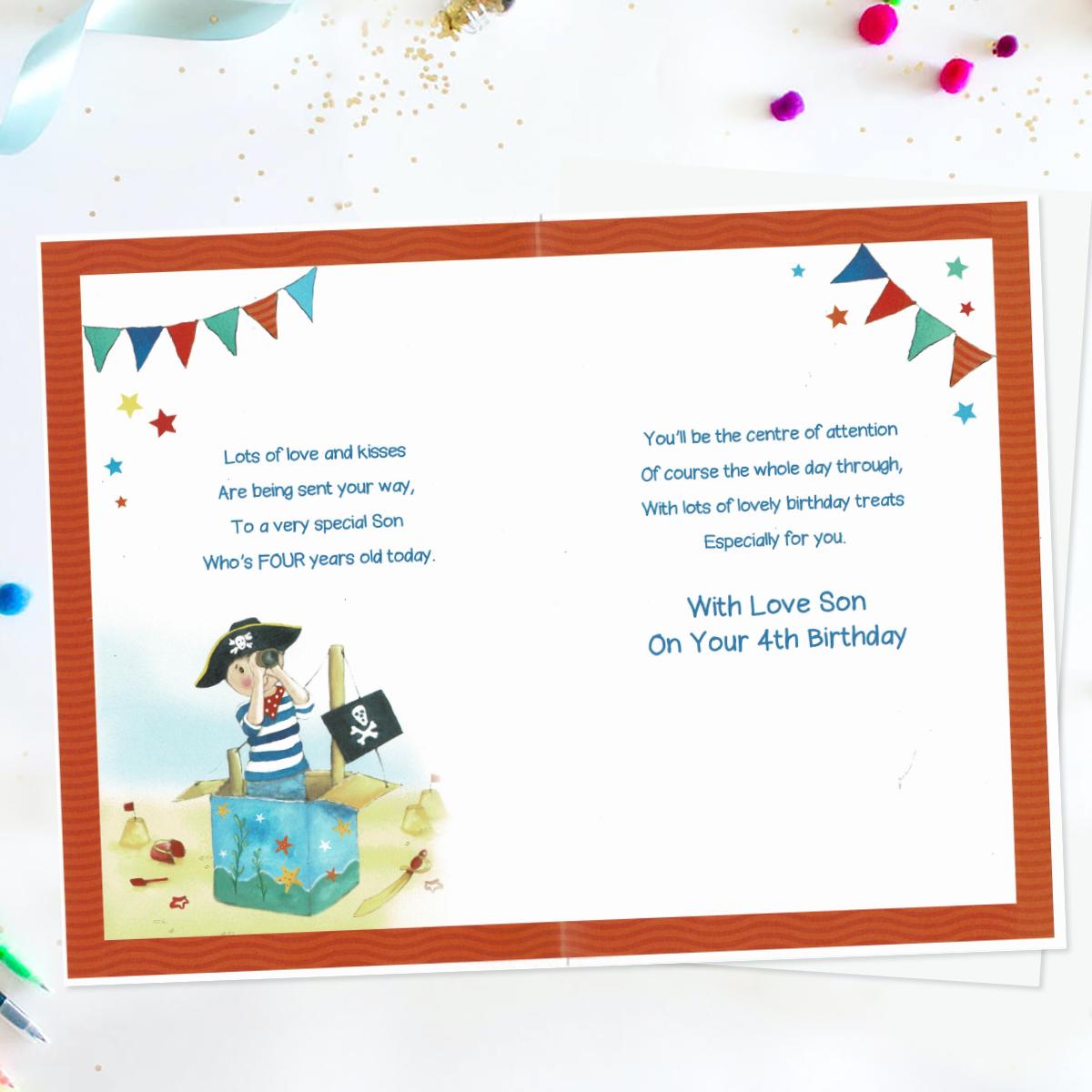Inside with colour insert and verse