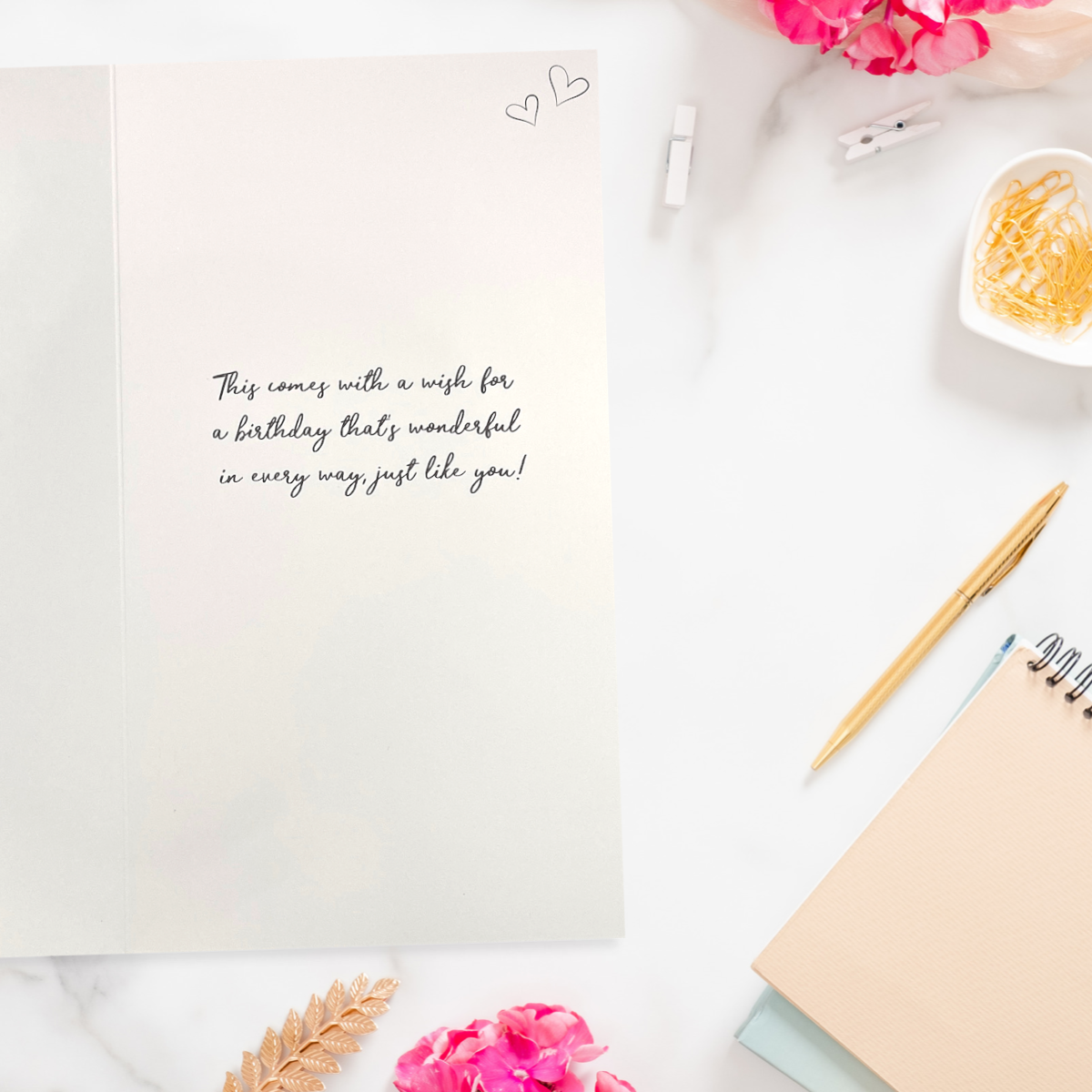 Inside with greeting