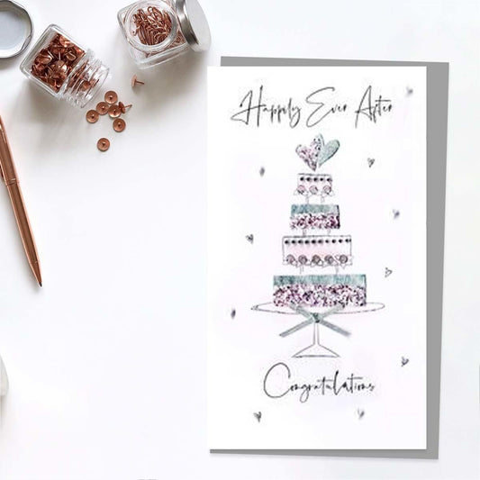 Champagne - Happily Ever After Wedding Day Card Front Image