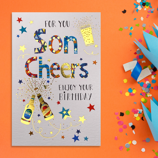 Son Birthday Card - Party Time Cheers