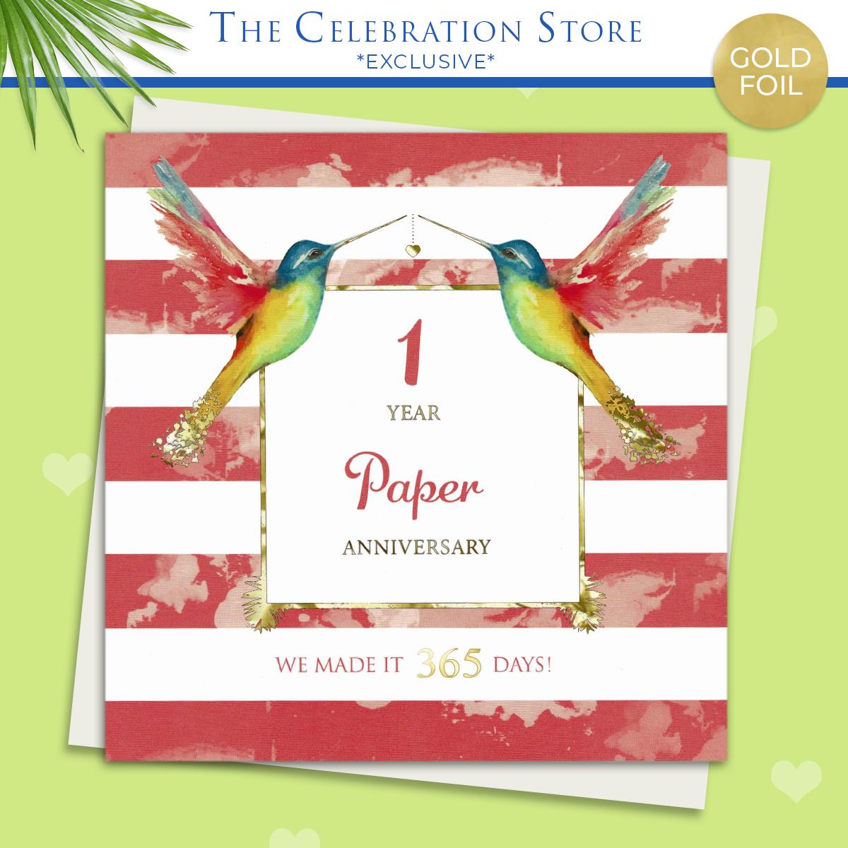On Our 1st Anniversary Hummingbird Card
