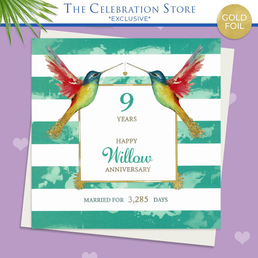 Willow Anniversary Hummingbird Card Full Image