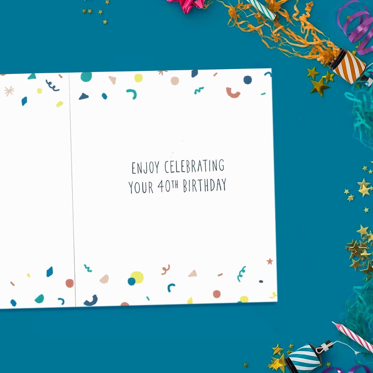 Inside with colour print and greeting