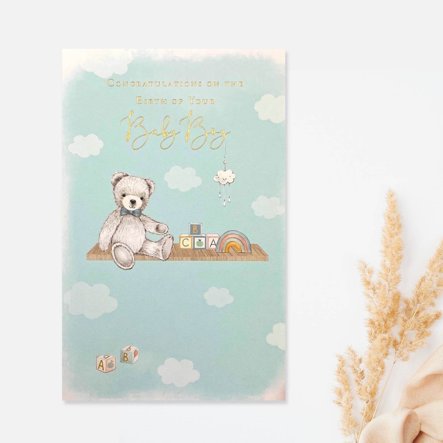 Congratulations Baby Boy Card Front Image