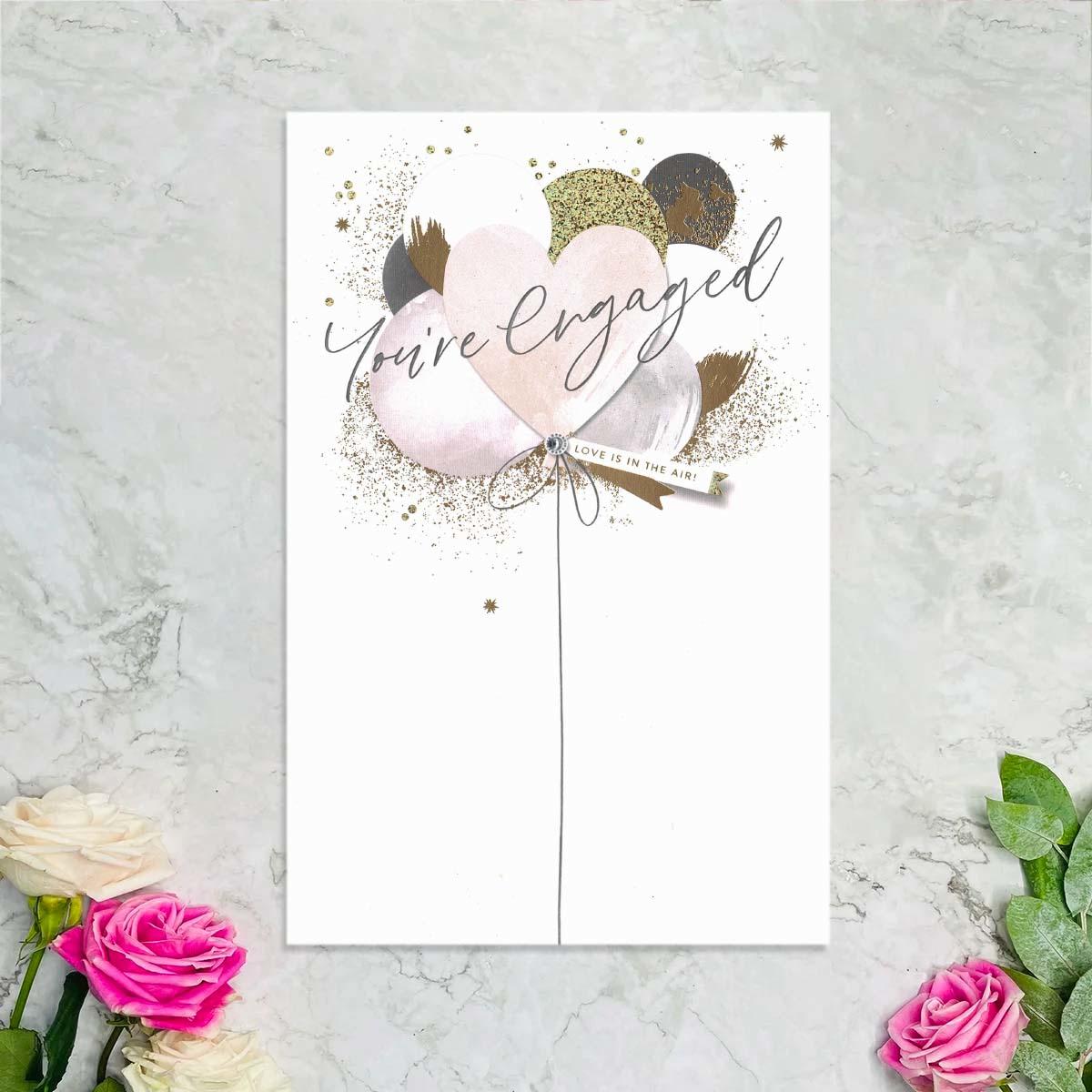 You're Engaged Love Is In The Air Card Front Image