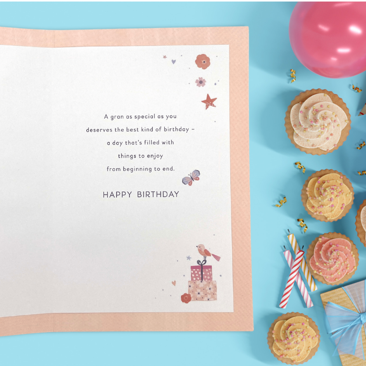 Inside with colour insert and greeting