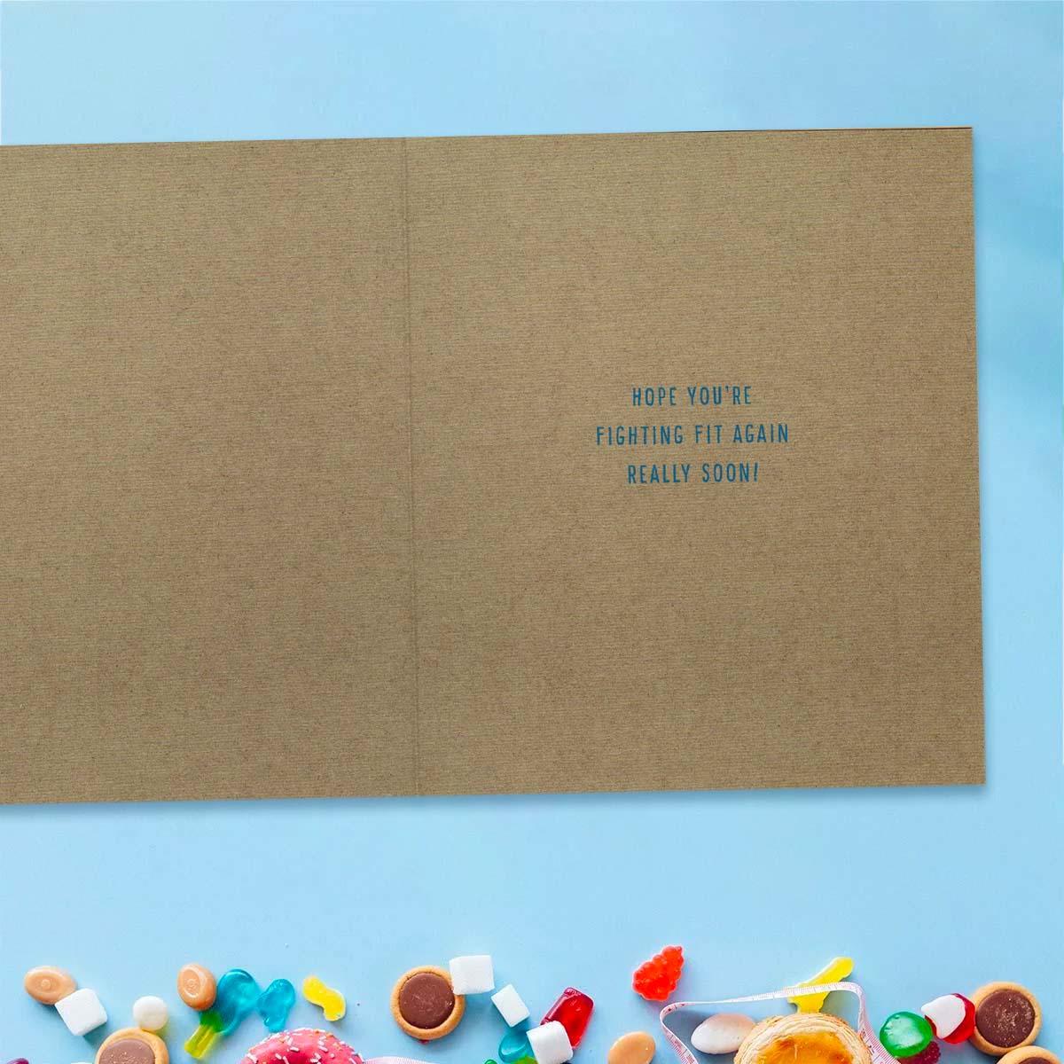 Inside with greeting