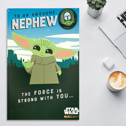 Nephew Birthday Card - Disney Star Wars With Badge