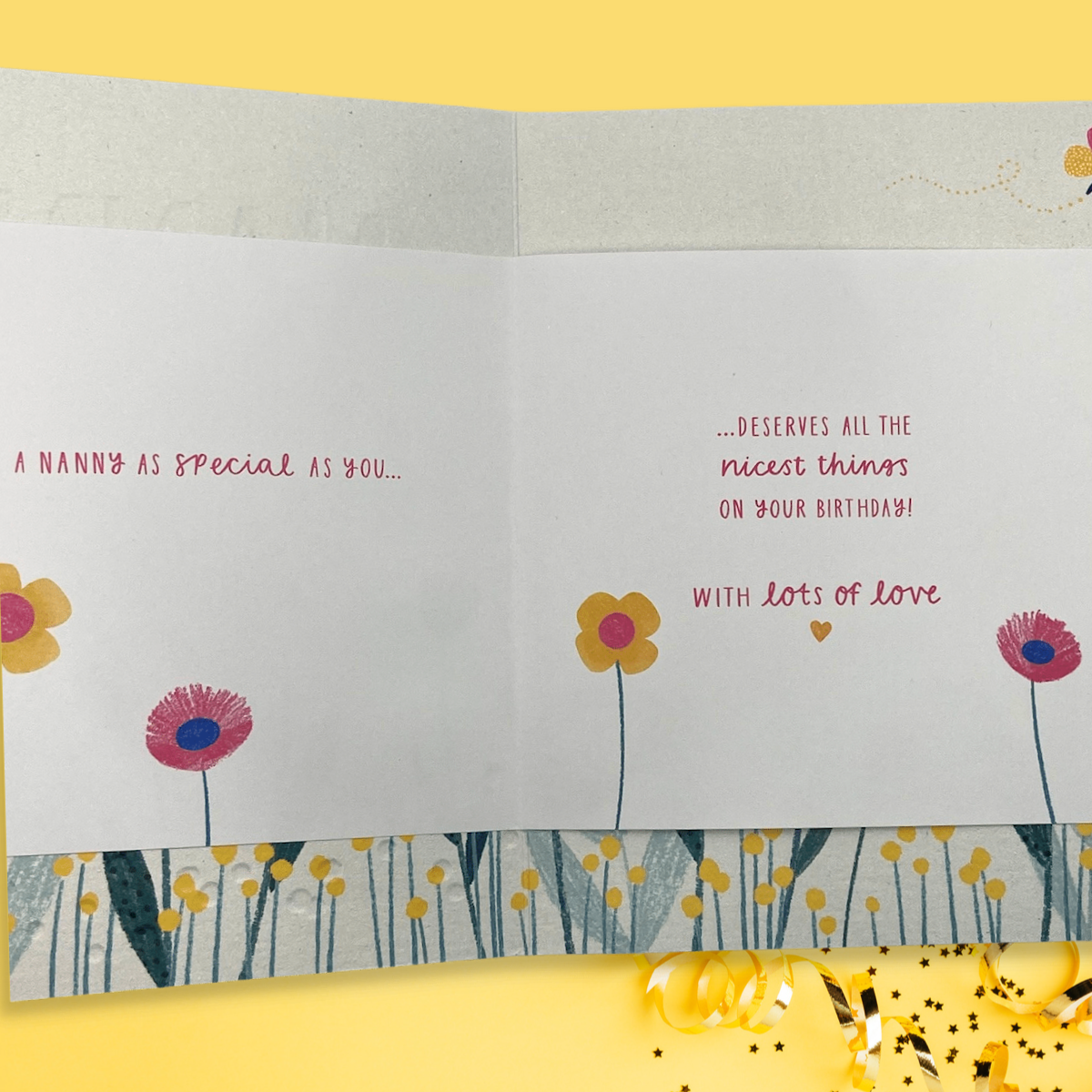 Inside with colour insert and greeting