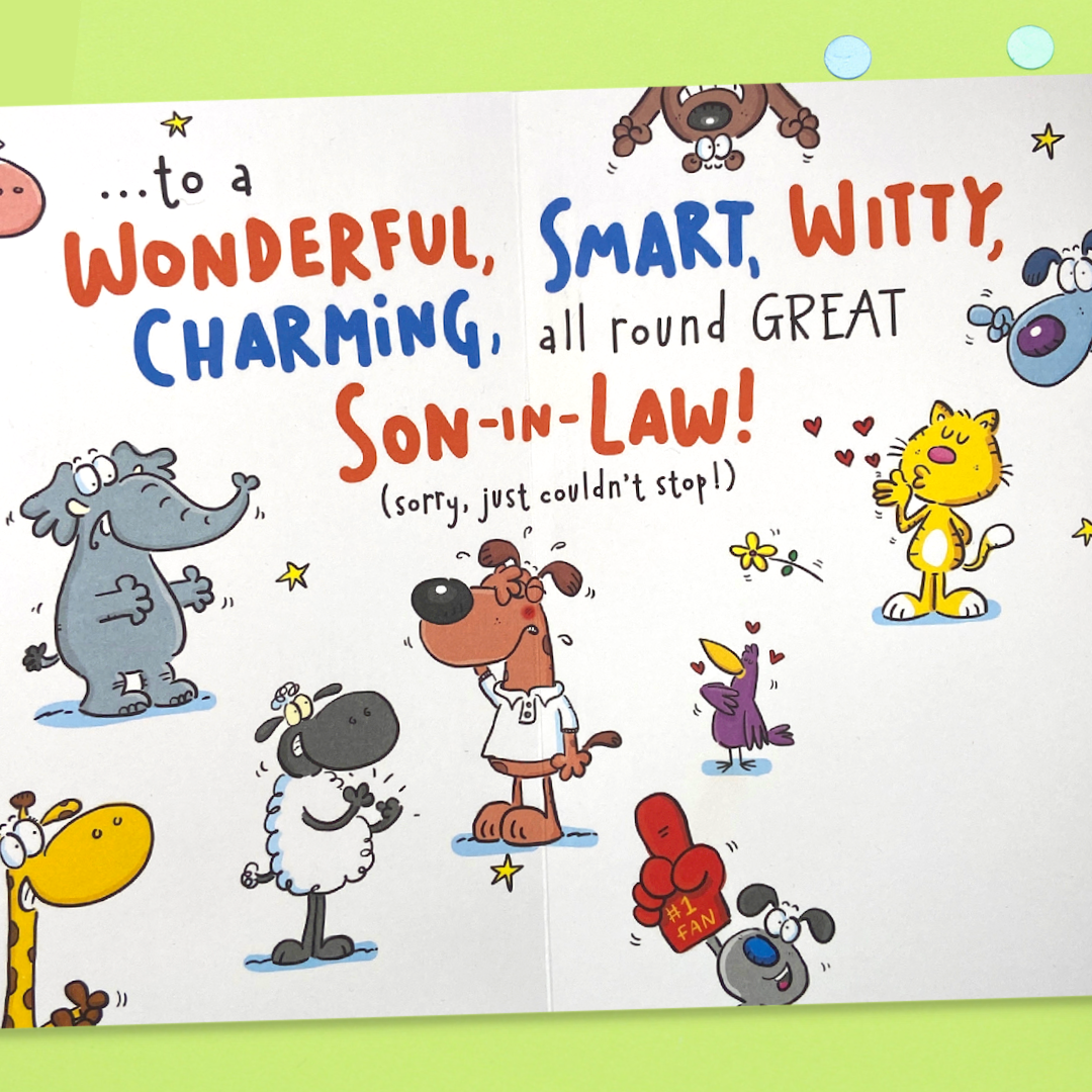 Son-In-Law Birthday Card - Giggles Mushy Gushy